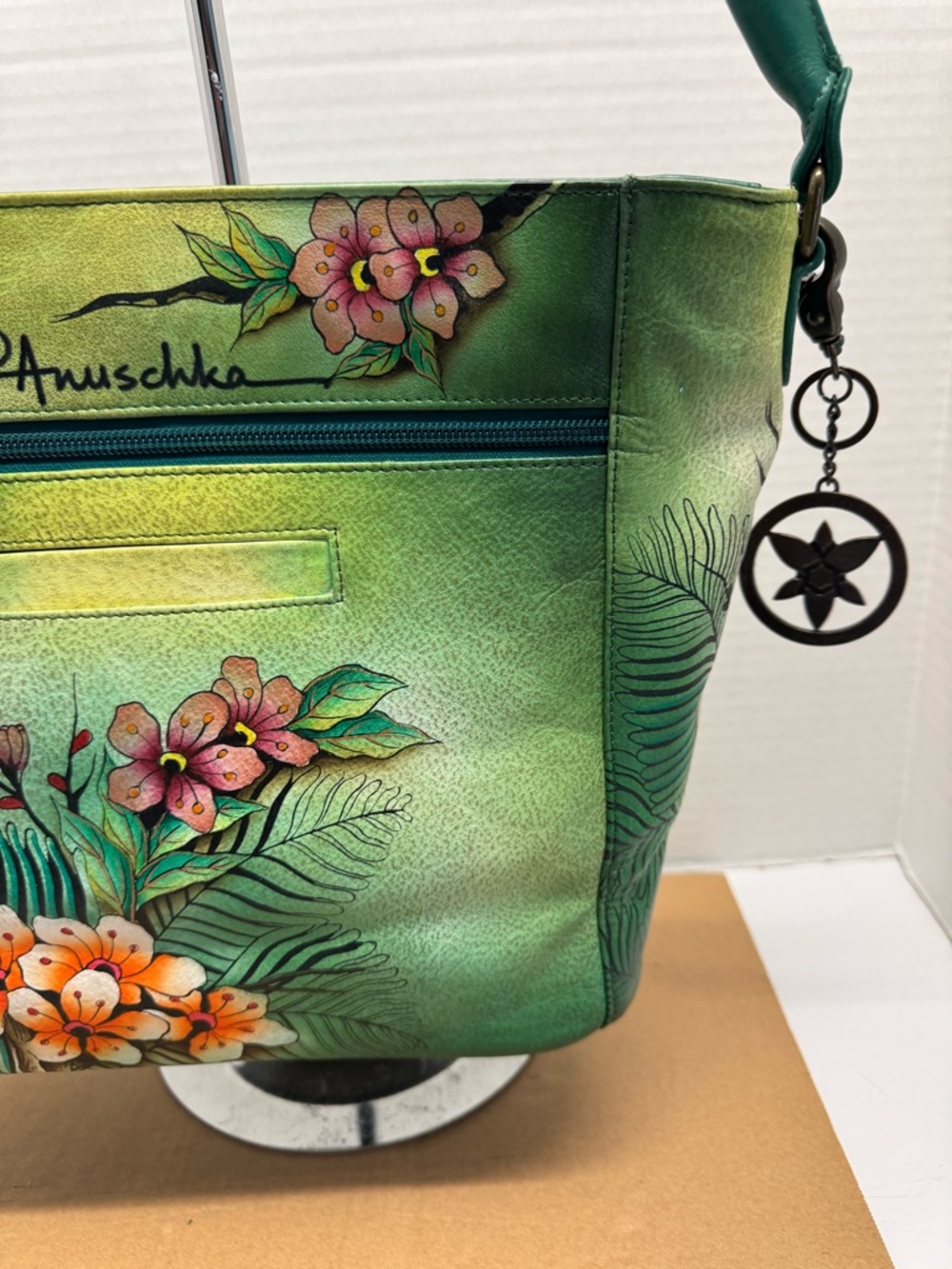 Anuschka Hand-Painted Leather Single Handle Shopper Tote - Picture 5 of 10
